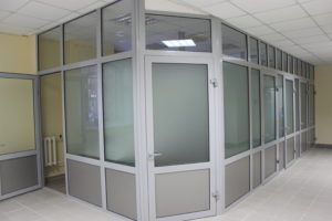 Алюминиевая перегородка из алюминиевого стеклопакета